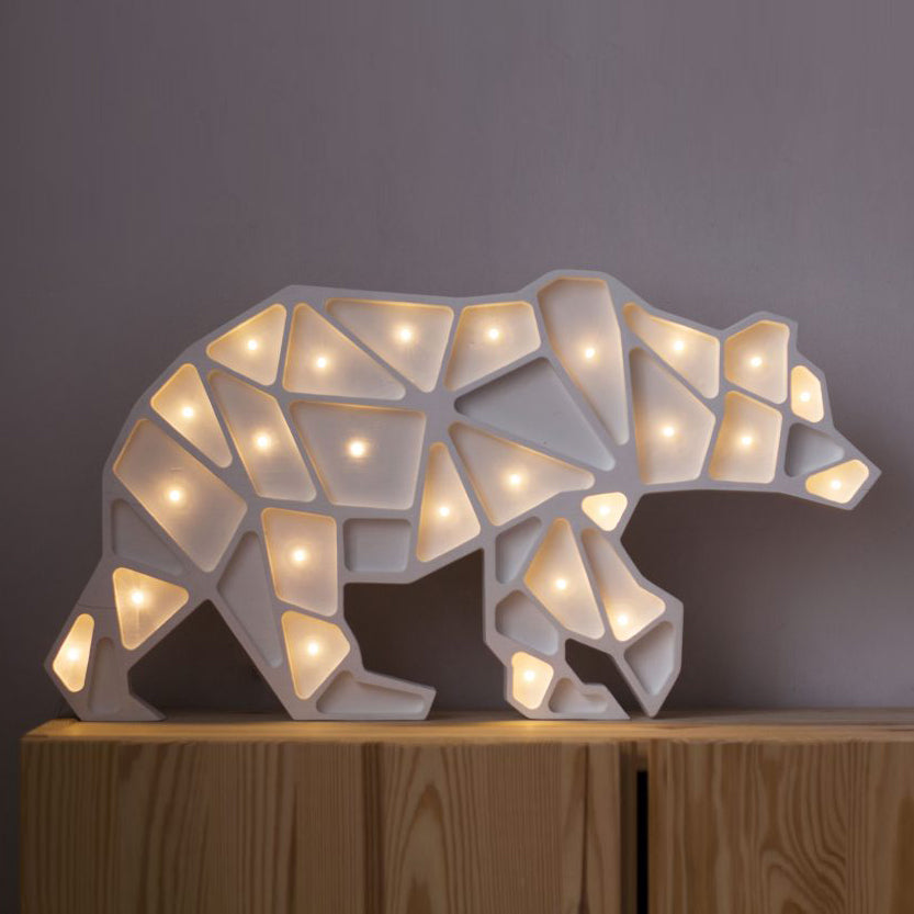 Little Lights Geometric Polar Bear Lamp by Little Lights US