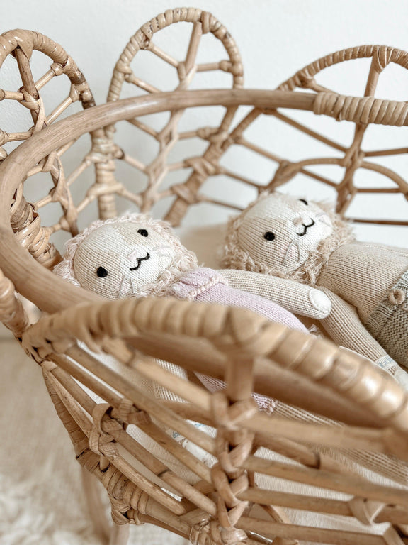 Children's Rattan Vintage Petal Doll Bassinet / Crib